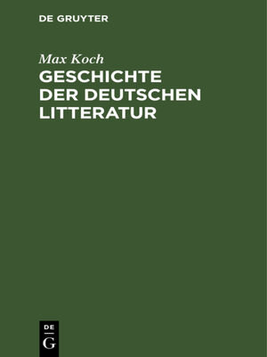 cover image of Geschichte der deutschen Litteratur